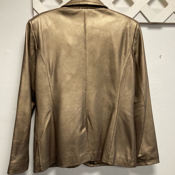 Further Price Reduction Ladies Worthington Gold Genuine Lambskin Blazer - Picture 3 of 3